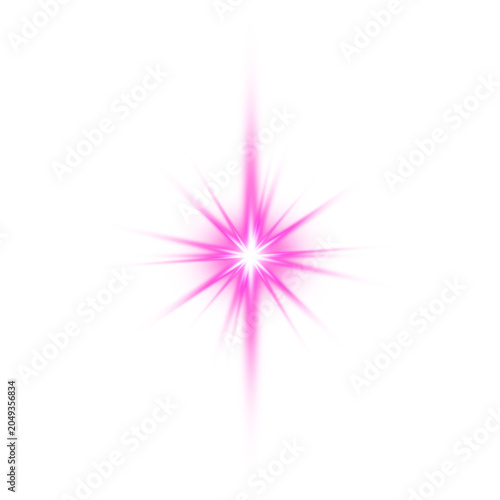 Pink Sparkle Starburst Light Overlay PNG
