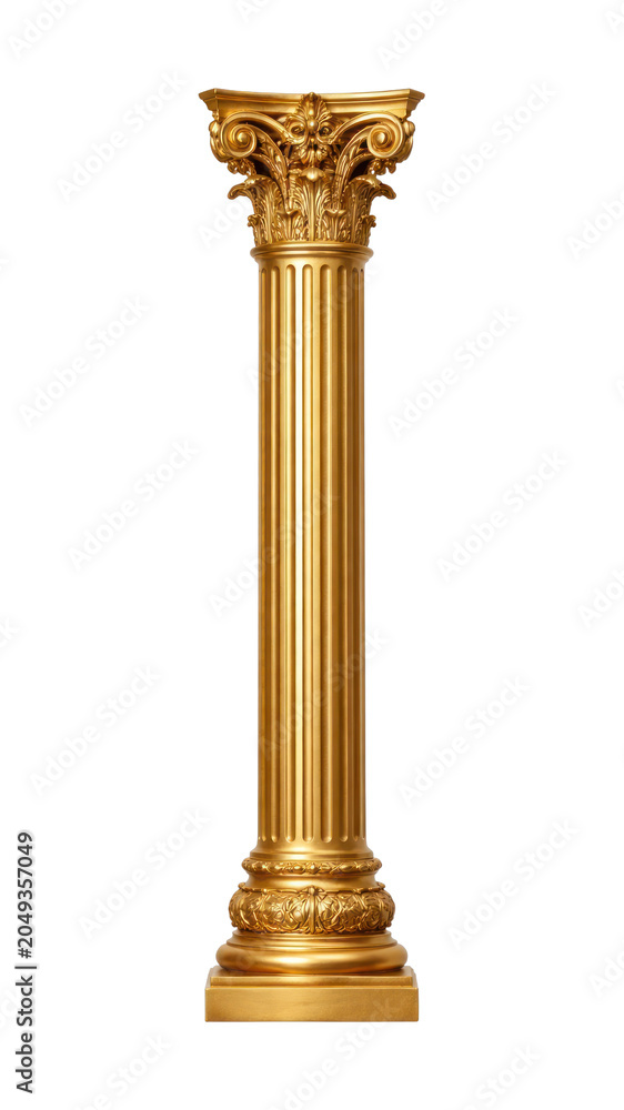 Naklejka premium PNG Elegant golden Corinthian column design.
