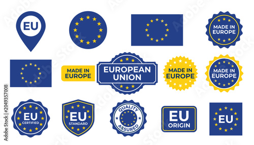 Obraz na płótnie European Union badge and label set