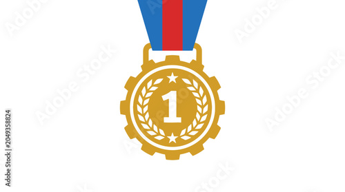 Tableau sur toile Golden Medal with Number One.