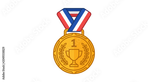Golden Medal with Trophy Design.