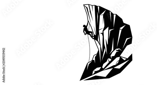 Foto Black and white illustration of face.