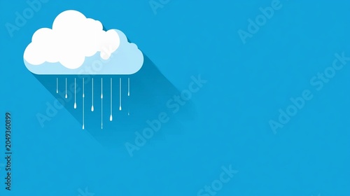 White cloud floats above bright blue sky