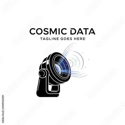Professional vector logo for data science and astronomical research companies.
