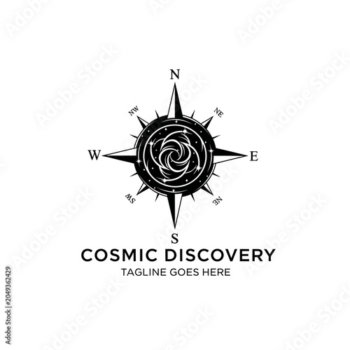 Nautical and celestial themed logo ideal for navigation, travel, and space exploration branding.