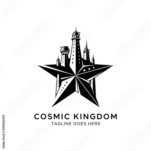 Creative star-shaped logo ideal for fairy tale brands, entertainment, and children's fantasy products.