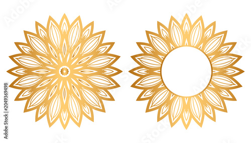 Luxury Gold Mandala Ornament Background with Elegant Floral Pattern and Premium Decorative Circle Design