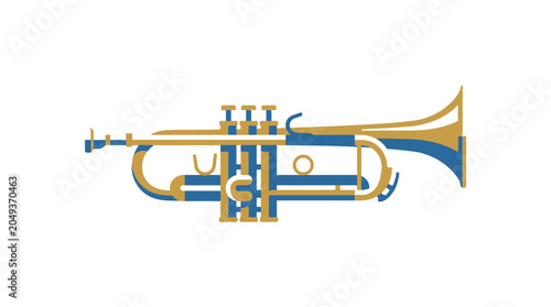 Φωτογραφία Brass Trumpet Musical Instrument Closeup.