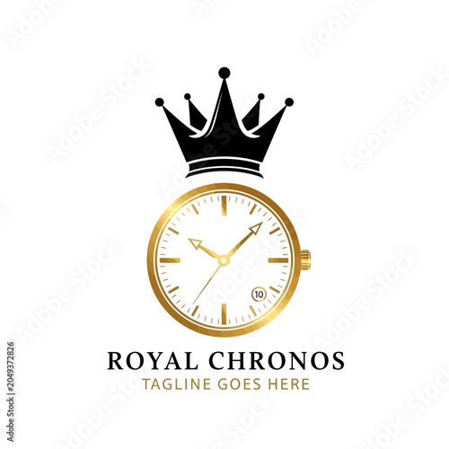 Schilderij op canvas Timeless watch logo design that symbolizes punctuality and prestige, ideal for horology businesses, consultants, and management professionals
