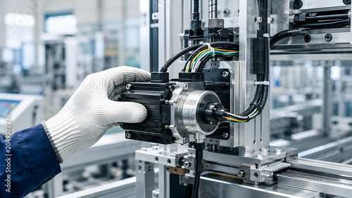 Servo Motor and Encoder Inspection in Automated Factory Machine