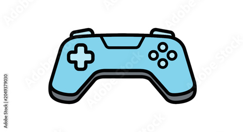 Quadro su tela Gaming controller with blue body and black buttons