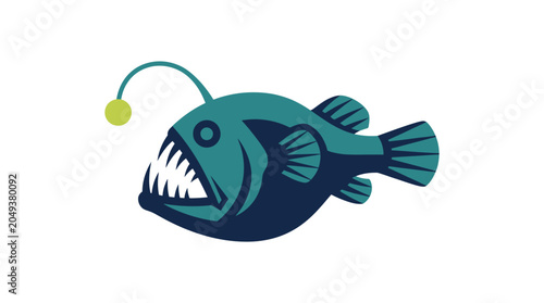 Anglerfish with large sharp teeth.