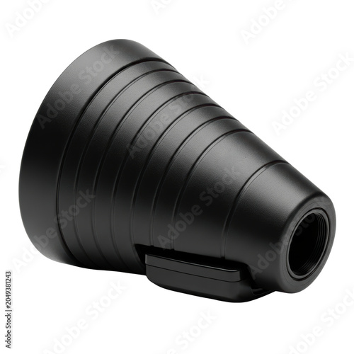 Matte black photography snoot light modifier with transparent backdrop