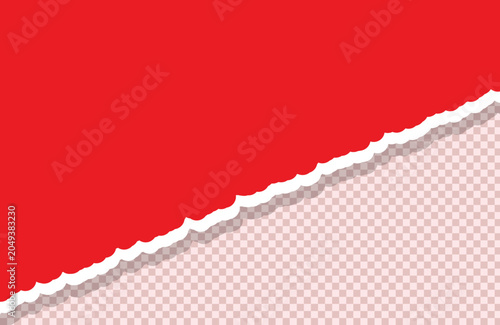 Photos Torn paper edge with transparent background a red and white vector illustration tear ripped fragment