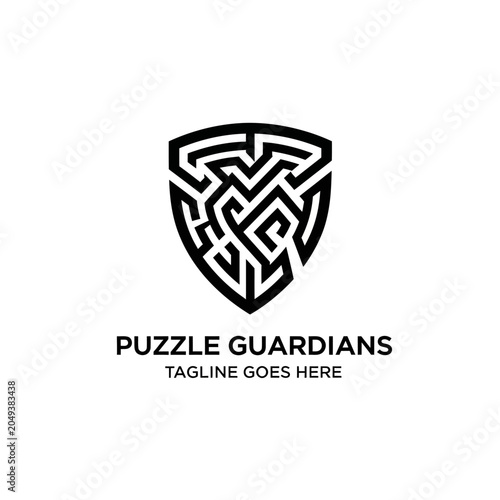 Foto This design signifies protection and strategic solutions, making it perfect for cybersecurity, consulting, or educational puzzle brands