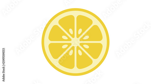 Schilderij op canvas Lemon Slice Isolated on White Background.