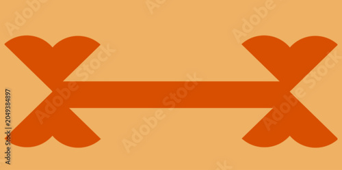 Minimalist Abstract Symmetric Vector Background. Simple vector illustration background showcasing a clean orange symmetric abstract shape on a light background, ideal for minimalist designs.