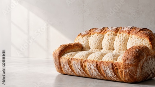 Surreal Conceptual Minimalist Sofa Sculpted from Artisanal Sourdough Bread with Natural Light and Negative Space