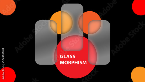 фотографія Modern abstract composition featuring glassmorphism effect with translucent laye