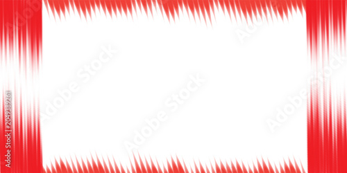 Foto decorative frame or border with characteristic bright red color on a plain white background in the center
