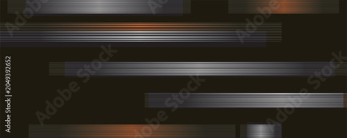 Bild auf Leinwand The line pattern has a metallic silver color gradation and some touches of copper that give the impression of a light shine on the metal surface