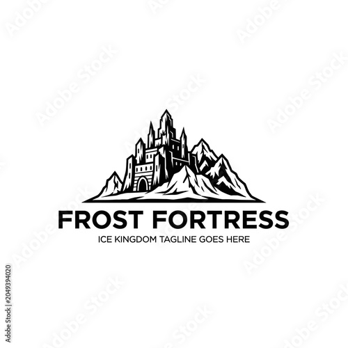 Tableau sur toile Strong and majestic fortress logo perfect for outdoor brands, security firms, luxury real estate, or fantasy gaming companies looking for a solid foundation