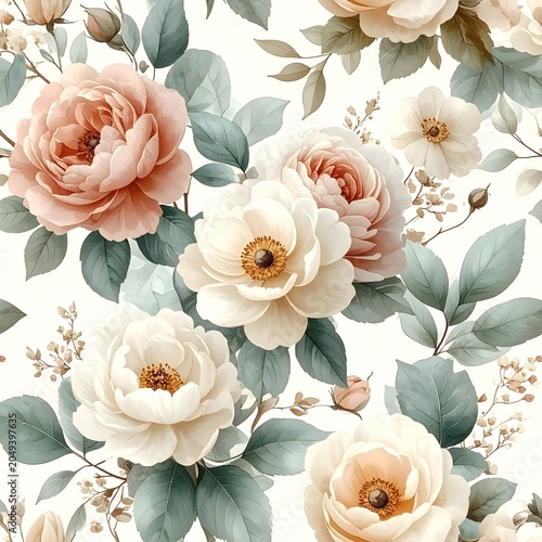 seamless pattern with roses