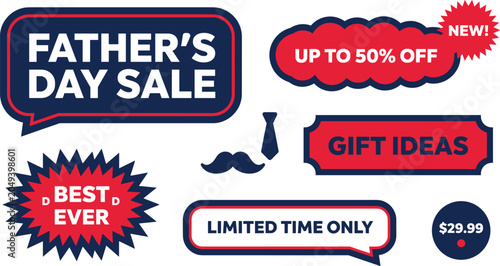 Father's day promotion sale banners gift ideas and limited time offers