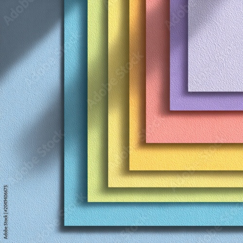 stacked pastel sheets overlapping
