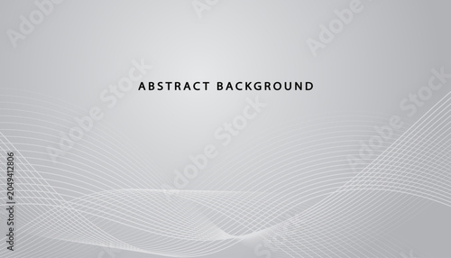 Business background for presentation slide template with copy space. Abstract grey corporate background with white wave lines for corporate meeting, technology website header