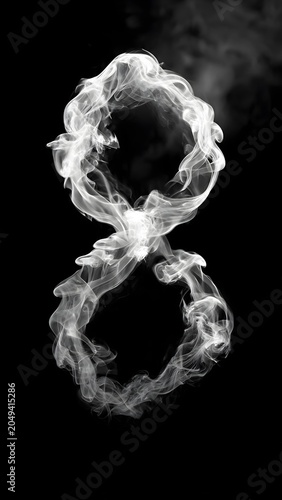 Number 8 made of smoke