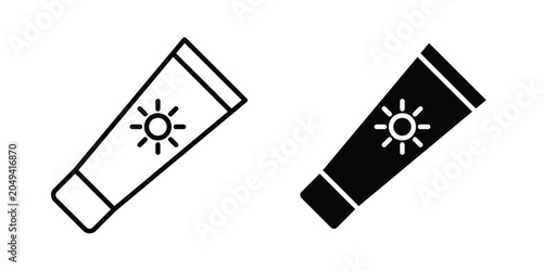 Sunscreen icon set illustration. icon designs