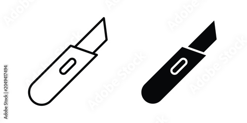 Utility knife icon set illustration. icon designs