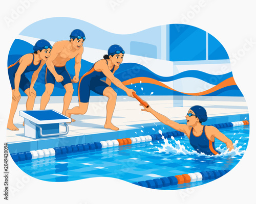 Relay exchange at the pool