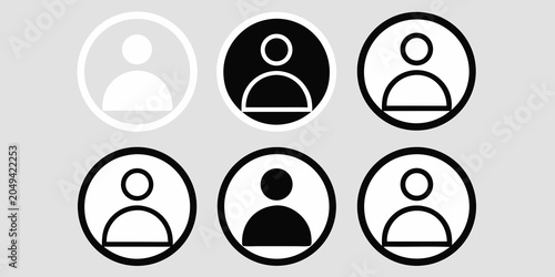 User Avatar Icons Black And White Profile Pictograms
