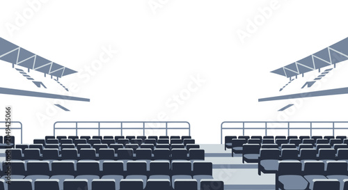 Canvastavla Empty stadium seats, modern arena, audience perspective, sports venue background