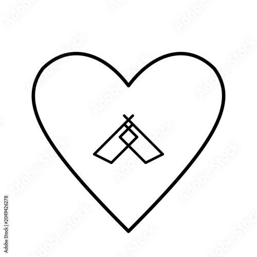 Heart-Shaped Icon with Teepee Inside