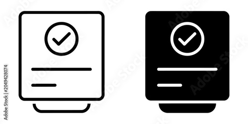Document validation icons with checkmark symbols document validation verified