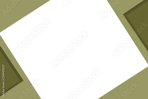 Stylish abstract geometric background with a central blank area framed by olive green shapes