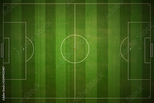 Soccer field with green tactical heatmap overlay