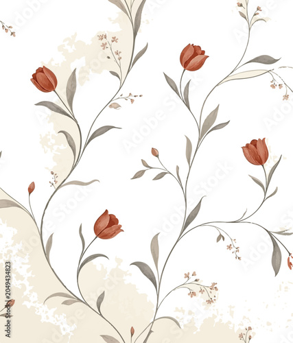 seamless_flo.eps,Elegant Floral Botanical Seamless Pattern Background