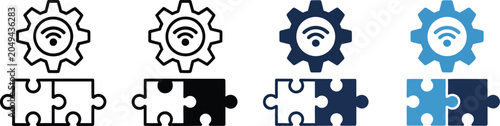 Photos Extension icon set featuring multiple styles for plugins, add-ons, software inte