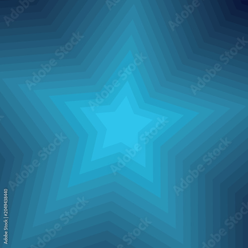Blue stars gradient background. Tunnel of concentric stars. Blue aesthetic stars backdrop. Vector illustration.