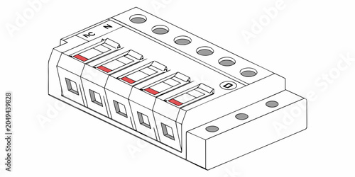 Photos Electrical connection terminal block with switches and wire inputs wire input wi