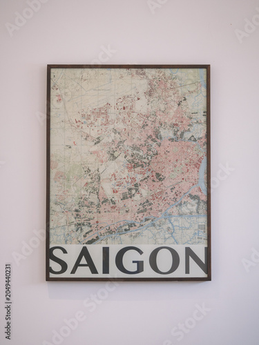 Saigon map on wall graphic
