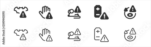 Fotografie Warning icons for hazardous materials and safety precautions