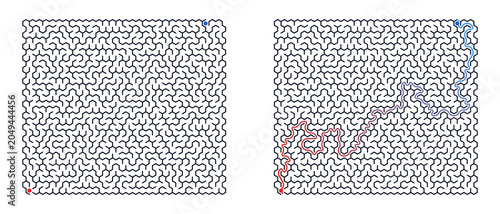 Foto Maze puzzle illustration showing intricate pathfinding challenge