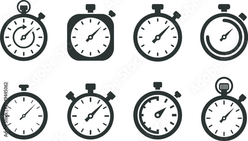 Photos Collection of black and white stopwatch featuring various timer for measuring ti