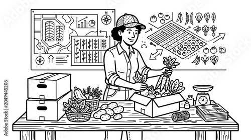 Farming Entrepreneur Packaging Fresh Produce for Small Business