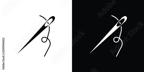 Slika na platnu Needle icon clipart in black and white, best for apps and web